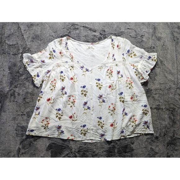 Miss Me Tops - Miss Me Crop Blouse Women's Size Medium White